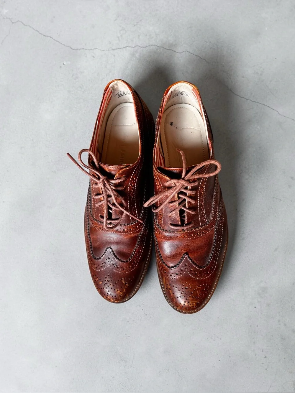 J Shoes Men’s Charlie Leather Wingtip Oxford Brogue Cap Toe Lace Up Shoes 9